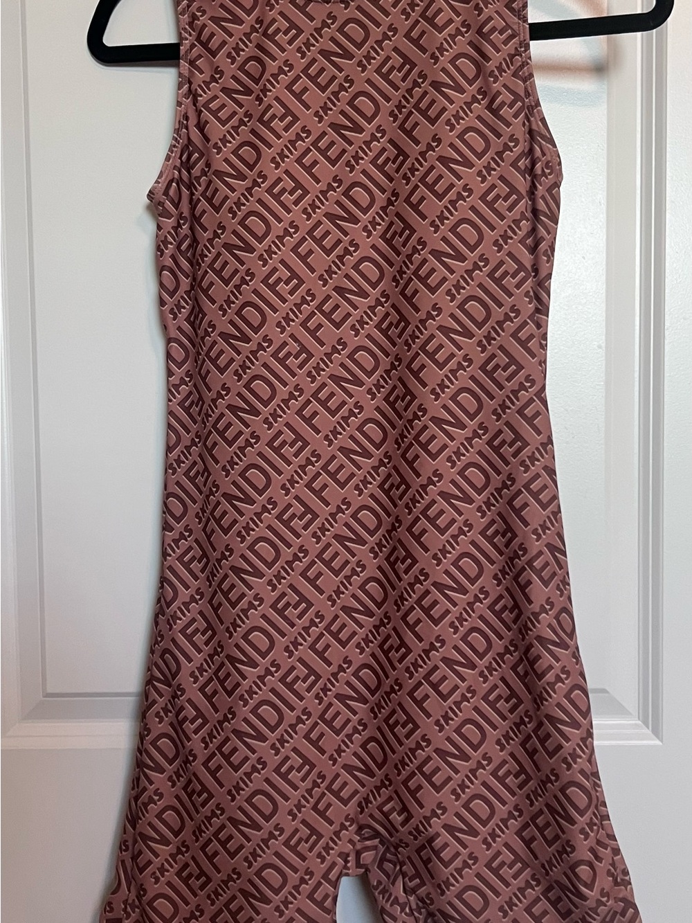 Fendi Logo-Print Sleeveless Romper in Rose Brown